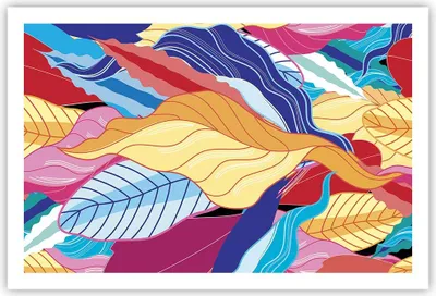 Produktbild von Poster - Poster ohne Rahmen - Muster Blätter bunt - 91,5x61 cm - Wand Bild - Wanddeko - Wandbilder - Kunstposter - Wandposter - Bilder - Kunstdruck - Wanddekoration - Wandbild - P2XAA91x61-4269
