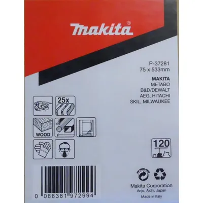 Produktbild von Makita Schleifband, 25 Stk., 76x533 mm, Körnung 120