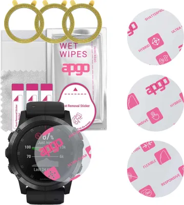 Produktbild von apgo 3 Stück Schutzglas, klar, kompatibel mit Garmin Fenix 5X Plus Smartwatch, Hybrid 8H, Ersatz für Hartglas, Displayschutzglas, Bildschirmschutz, Displayschutz, kratzfest