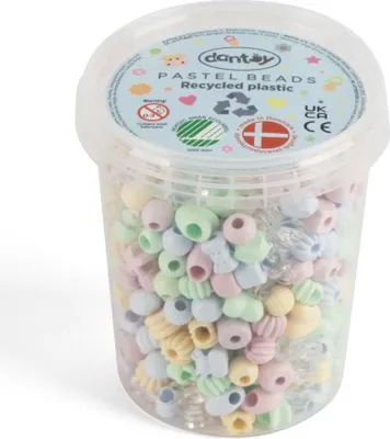 Produktbild von Dantoy Perlen Pastell 520 Stück - Kreatives Bastelset Perleneimer