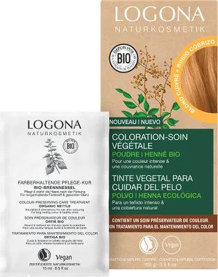 Produktbild von LOGONA Pflanzen-Haarfarbe kupferblond 100 g, Blond, kupferblond, Frauen, 100 g, Alle Haare, Farbspeichernd, Nährend, Glanz