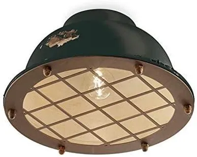 Produktbild von Industrielle Deckenleuchte Eisen und Keramik Vintage Schwarz 1 Licht E27