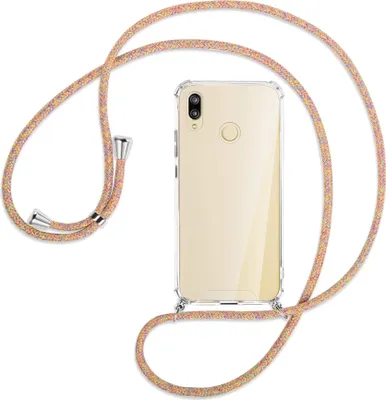 Produktbild von Handykette Backcover-Schutzhülle mit Band (Metall silberfarben) für Huawei P20 lite - Rainbow