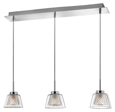 Produktbild von NOVA LUCE Pendelleuchte BOCCALE, verchromtes Aluminium, Klarglas, G9, 3 x 5 W, 230 V, IP20, inkl. Leuchtmittel, 1300301303