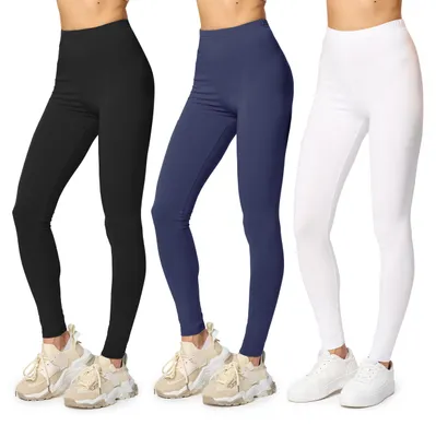 Produktbild von Merry Style Damen Lange Leggings aus Baumwolle (Schwarz/Navy/Weiß, S) MS10-198