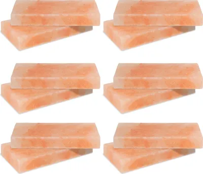 Immagine prodotto di Izrielar 12x Pietra salina per barbecue Lastra didell'Himalaya 20x10x2,5 cm Lastra dinaturale per barbecue a gas e forno