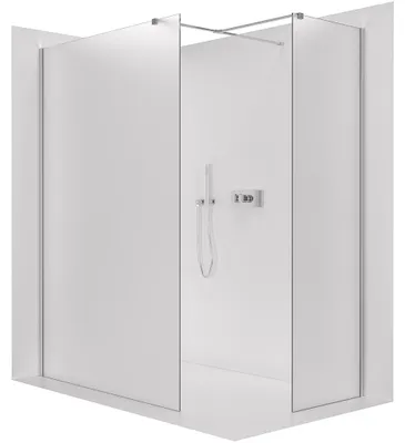 Imagen del producto de CERANO - Mampara de ducha Walk-in Onyx T, vidrio de 8 mm, perfil cuadrado, cromo, vidrio esmerilado, 160x50x200 cm