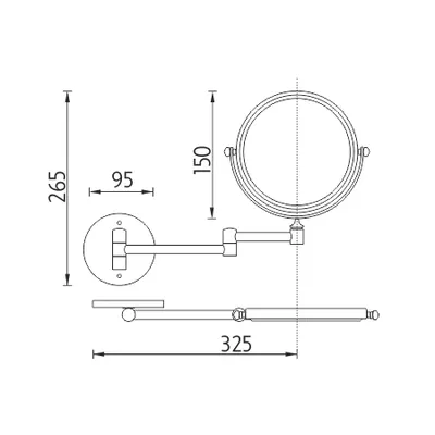 Produktbild von Nimco Kosmetikspiegel - Wand-Kosmetikspiegel, Messing ZR 6992N-26