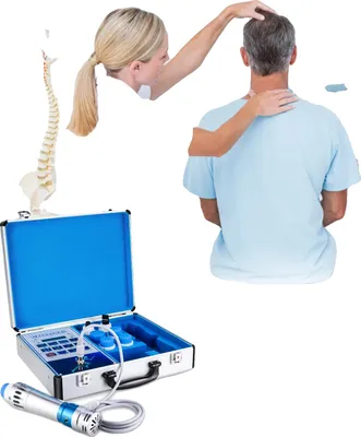 Immagine prodotto di Apparecchio per terapia con onde d'urto, 7 trasmettitori, trattamento non invasivo, blu