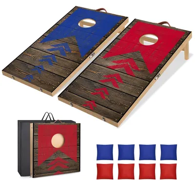 Immagine prodotto di Set da gioco per cornhole pieghevole, 2-in-1, con sacchetti, completo di borsa per il trasporto, ideale per l'uso in giardino