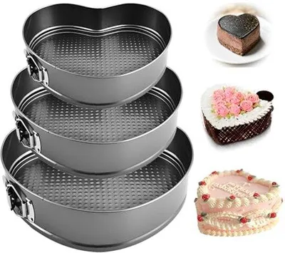 Productafbeelding van Hartvormige Bakvorm - 20/22/24 cm - Springvorm met Afneembare Bodem en Anti-aanbak Coating