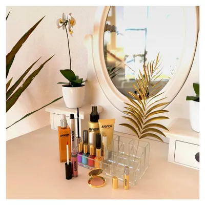 Produktbild von Kosmetik Organizer aus Acryl - kompakt und transparent - 17,5 x 9,5 x 6,6 cm - für Make-up und Kleinteile