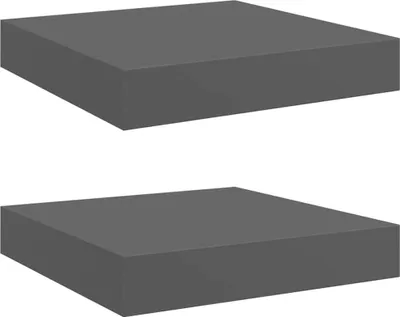 Immagine prodotto di vidaXL Mensole sospese 2 pz. Grigio lucido 23x23,5x3,8 cm MDF