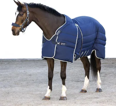 Produktbild von Horseware Rambo Optimo Stable Rug 400g - Navy with Beige