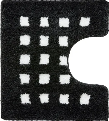 Produktbild von Kleine Wolke WC-Vorleger BOXES Schwarz-Weiß 55 x 50 cm mit Ausschnitt
