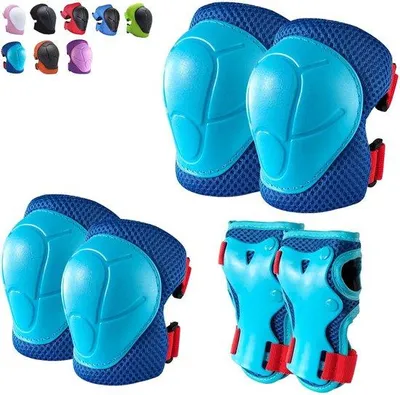 Produktbild von Famanu Schutzausrüstung Kinder | Knie- und Ellebogenprotektoren mit Handgelenkschutz für Skaten, Fahren und Rollschuhlaufen