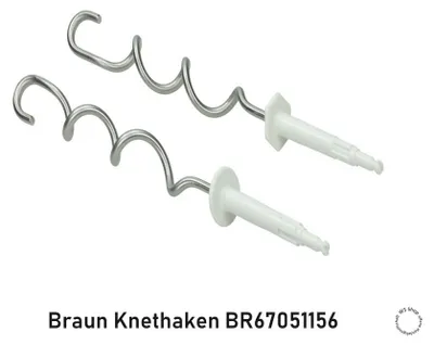 Produktbild von Braun Original Ersatzteil Knethaken 2er Set für Multimix Multiquick Handmixer