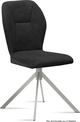 Produktbild von Esszimmerstuhl (6er-Set) Dorthy 51x92x60 Edelstahl/Anthrazit