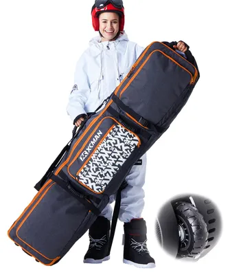 Immagine prodotto di Borsa per snowboard con ruote - 165-205 cm regolabile - Impermeabile - 140 litri - Per snowboard e attrezzatura da sci