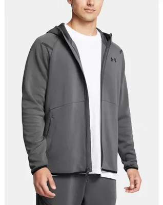 Imagen del producto de Under Armour - Sudadera con cremallera de forro polar "Unstoppable", para hombre, color gris, talla 2XL / Corte regular