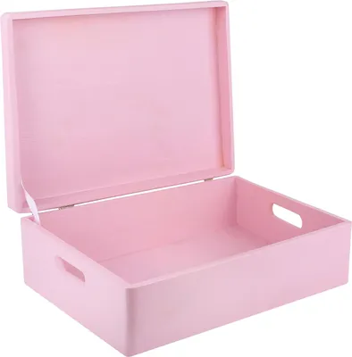 Image de Creative Deco Boite de Rangement en Bois Rose 40 x 30 x 14 cm (+/-1cm)
