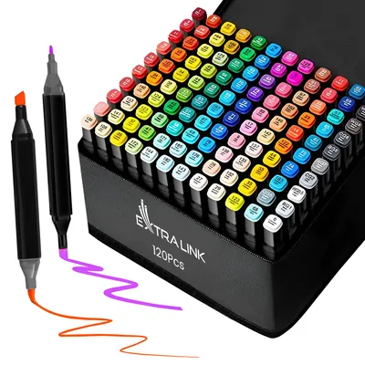 Produktbild von Extralink Alkoholmarker Set 120 Farben mit 2 Spitzen