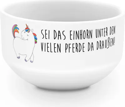 Produktbild von Mr. & Mrs. Panda schale Einhorn Stolzieren - Weiß - Geschenk, Müslischale, Pferd, Freundin, Suppenschüssel, Einhörner, joghurtbowl, Obstschale, Reiter, dessertschale