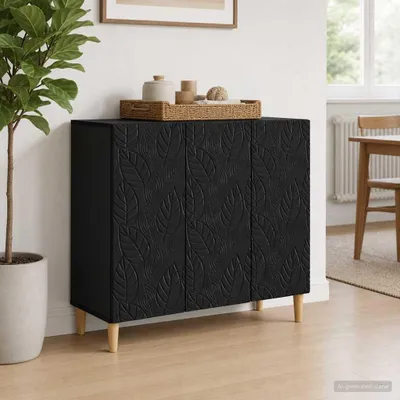 Obrázek produktu pro vidaXL Komoda černá 89 x 34,5 x 80 cm dřevotřísková deska