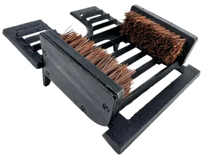 Immagine prodotto di Relaxdays Spazzolone per scarpe con spazzole, ghisa, scarpe e stivali, ingresso, giardino, zerbino per stivali, nero
