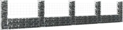 Obrázek produktu pro vidaXL Gabionový koš ve tvaru U s 5 sloupky Železo 500x20x100 cm