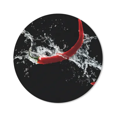 Produktbild von MuchoWow® Mauspad Mousepad Chilischote - Stilleben - Wasser - Schwarz - Rot 50x50 cm - Mousepads - Maus Mat - Pad - Mausunterlage - Vinyl