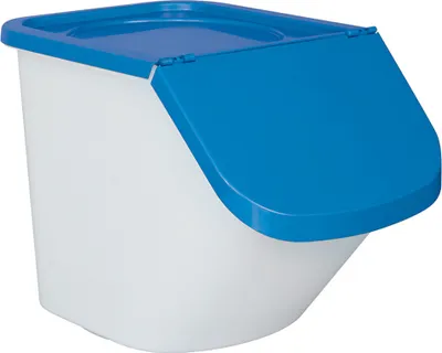 Produktbild von Zutatenspender, 40 Liter, LxBxH 610 x 430 x 450 mm, Behälter weiß, Deckel blau, PP