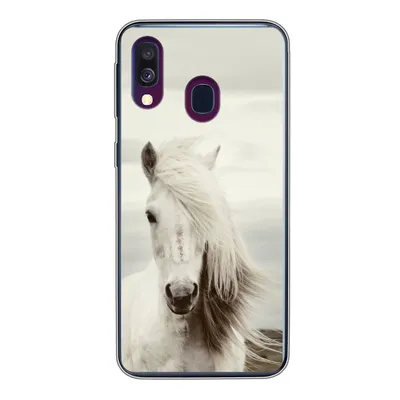 Produktbild von MuchoWow® Handyhülle Schutzhülle Hülle für Samsung Galaxy A40 Pferd - Strand - Mähne Silikon Softcase Handy Hülle - Handy-Tasche