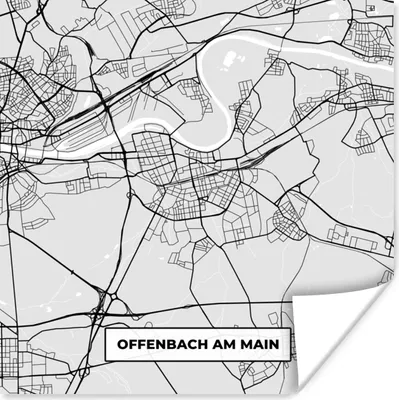 Produktbild von MuchoWow® Poster Deutschland - Karte - Offenbach am Main - Karte - Stadtplan 75x75 cm - Wand Dekoration
