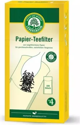 Immagine prodotto di Lebensbaum - Filtri per tè in carta formato 4 - 100 pezzi