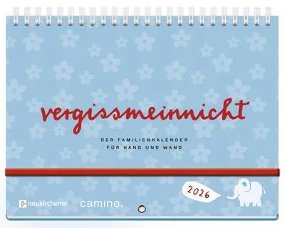 Obrázok produktu pre vergissmeinnicht Taschenkalender 2026 mit Impulsen, Zitaten, Bibelversen, Listen & Übersichten, Gummiband, kompakt
