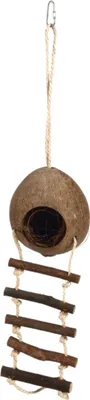 Image de Maison en noix de coco+échelle Beeztees - Jouets rongeurs - 30 cm