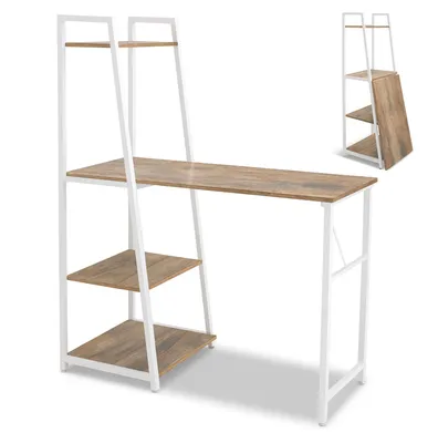 Immagine prodotto di Bimyo - Scrivania pieghevole con libreria salvaspazio 50x41xH128 cm in stile industrial oak