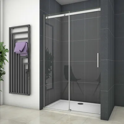 Produktbild von 130X195cm Duschabtrennung Nischentür Schiebetür Duschkabine Duschwand 6mm Echtglas ESG Glas Dusche Duschtür