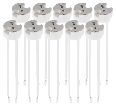 Produktbild von kwmobile 10x GU5.3 Fassung mit 12V Kabel - MR16 Bauform - 0,5mm² Kabeldurchmesser - Keramik Sockel Lampen Fassung - GU 5.3 Fassungen Set Halogen und