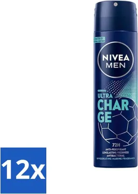 Produktbild von Nivea - Men - Deodorant - Spray - Ultra Charge - 150 ml - Vorteilspack - 12 Stücke