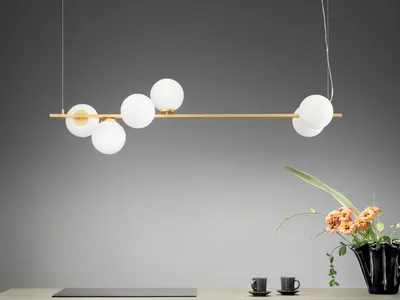 Produktbild von Pendelleuchte Enoire Gold-Weiß Breite 120cm
