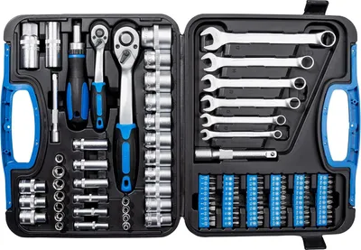 Produktbild von Güde Werkzeugkoffer GWZK 104 (104-tlg. Steckschlüssel, Ringschlüssel, Bits