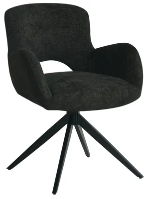 Image de HowHomely THEO Chaise Noir Tissu - Design moderne, stable, pieds métalliques, confortable - avec fonction de retour automatique