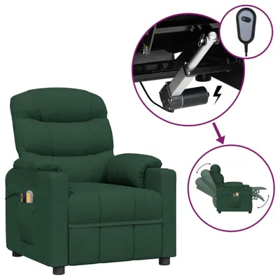 Immagine prodotto di vidaXL Sedia da massaggio elettrica in tessuto verde scuro