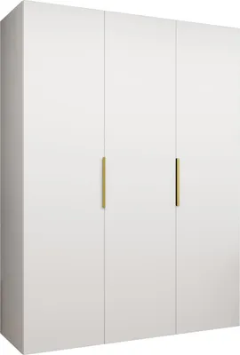 Produktbild von MEBLE KRYSPOL, Kleiderschrank, Schrank 150 cmx202x52, Weiß, Gold