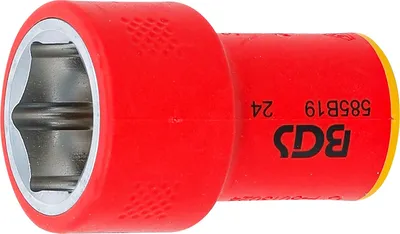 Produktbild von VDE-Steckschlssel-Einsatz Sechskant | Antrieb Innenvierkant 10 mm (3/8") | SW 19 mm