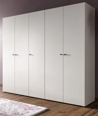 Produktbild von Kleiderschrank "Carter" in weiß Drehtürenschrank 5-türig 200 x 176 cm