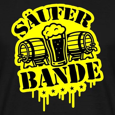 Produktbild von Spreadshirt JGA Männer | Säuferbande Männer T-Shirt, M, Schwarz