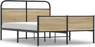 Image de Cadre de lit sans matelas 140x200 cm chêne sonoma